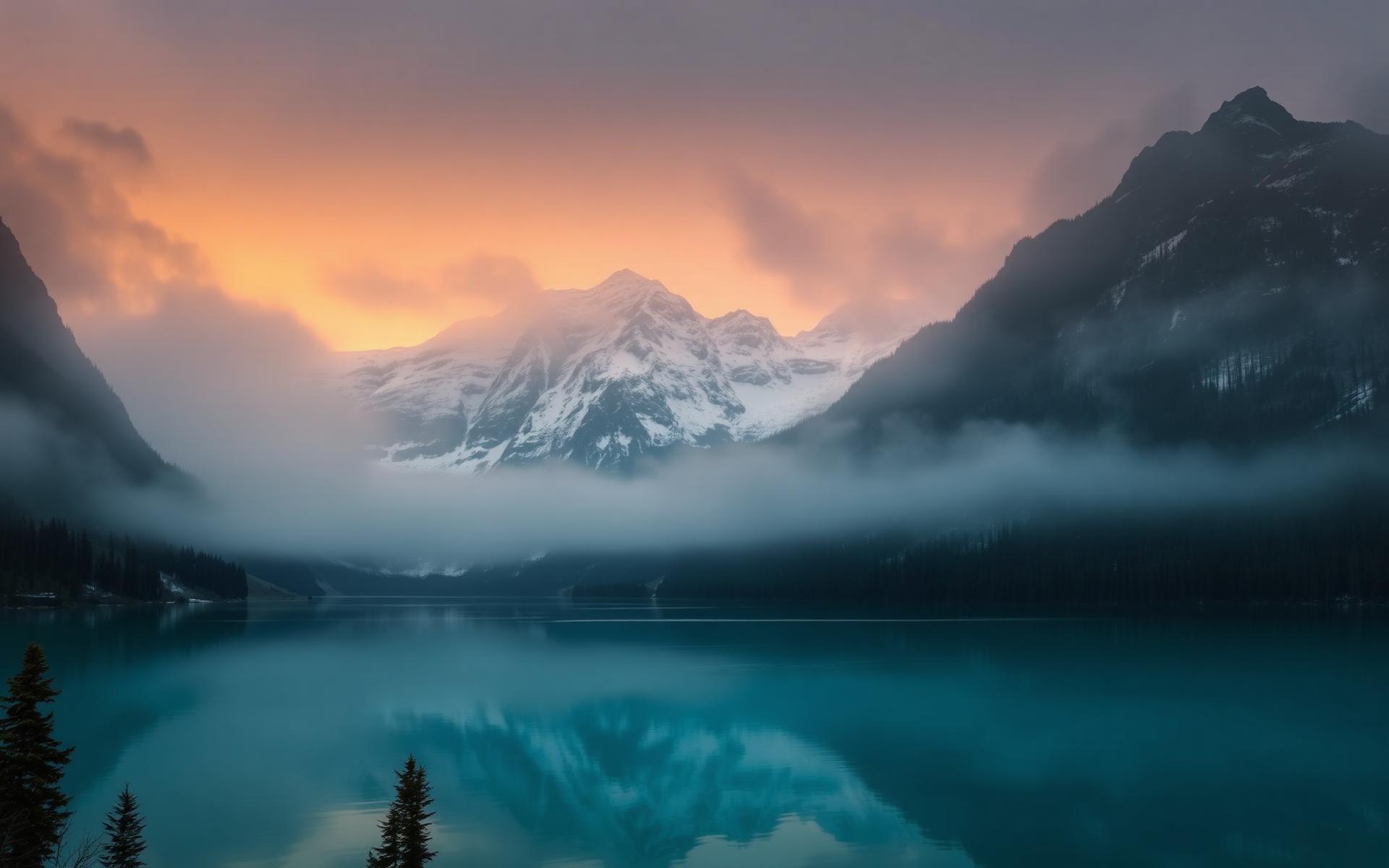 Canadian Rockies at golden hour