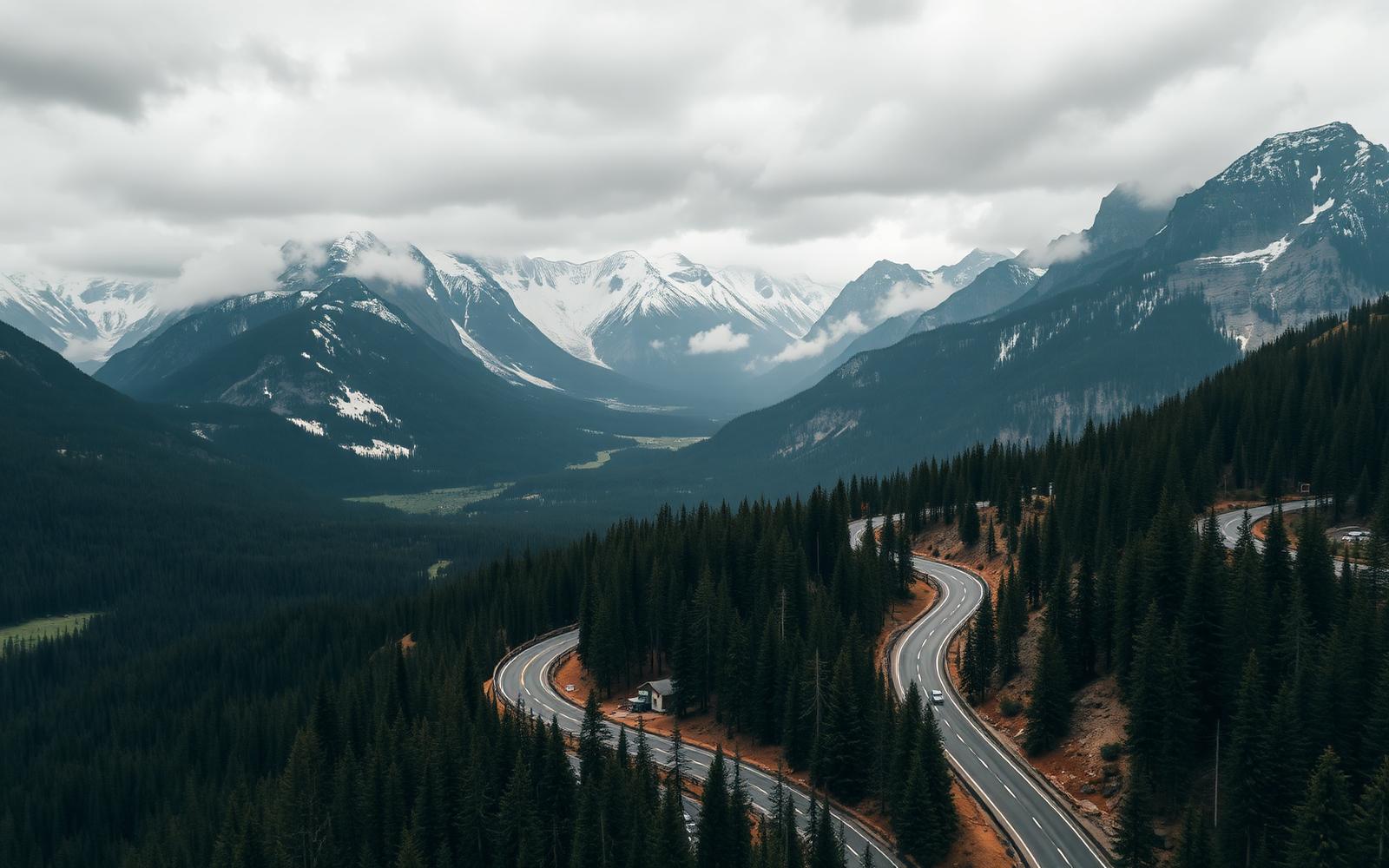 Scenic drive through the Canadian Rockies